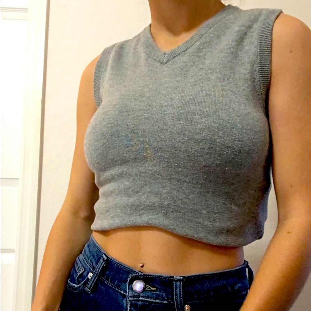 Gray sweater vest